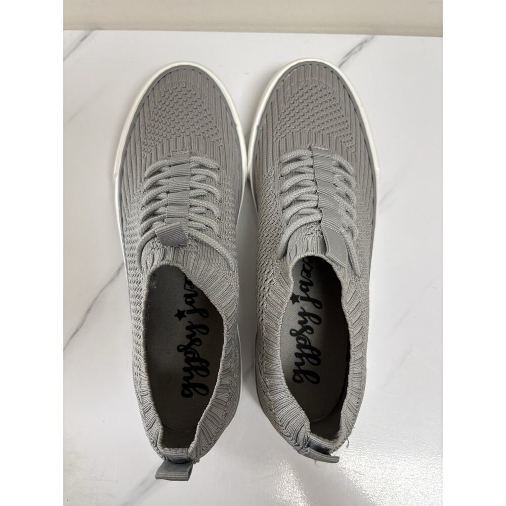 Gypsy Jazz Gray Knit Sneakers Women’s Size 8.5 Low Top Lace Up Casual Shoes - Picture 4 of 7